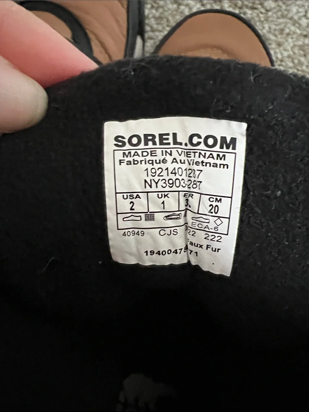 Sorel Tan and Black Insulated Winter Boots